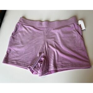 Juicy Couture Velour‎ Shorts Rhinestone Logo Lavender Women's XL NWT
